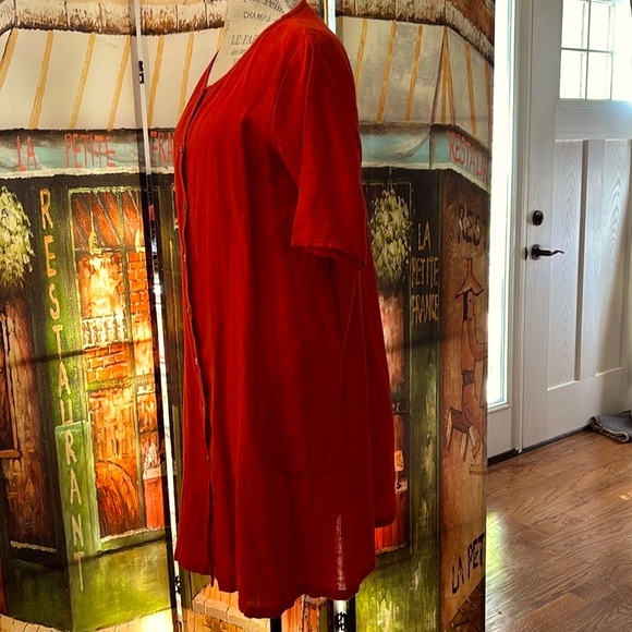 Gudrun Sjoden “Ester” Woven Linen Dress, Parrot Red, Size Medium - Picture 3 of 12